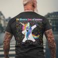 100 Magical Days Of Learning Dabbing Unicorn Men's T-shirt Back Print Gifts for Old Men