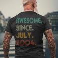 18Th Birthday 18 Years Old Awesome Since July 2004 Men's T-shirt Back Print Gifts for Old Men