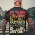 24Th Birthday For Men Women 24 Years Of Being Awesome Men's T-shirt Back Print Gifts for Old Men