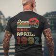 31 Years Old Awesome Since April 1992 31St Birthday Men's Back Print T-shirt Gifts for Old Men
