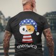 4Th Of July Cat Meowica Independence Day Patriot Usa Flag Men's Crewneck Short Sleeve Back Print T-shirt Gifts for Old Men