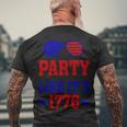 4Th Of July Party Like Its 1776 Sunglass Men's Crewneck Short Sleeve Back Print T-shirt Gifts for Old Men