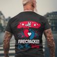 4Th Of July Pregnancy Patriotic Lil Firecracker On The Way Gift Men's Crewneck Short Sleeve Back Print T-shirt Gifts for Old Men