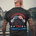 4Th Of July The Man Behind The Firecracker Patriotic Us Flag Gift Men's Crewneck Short Sleeve Back Print T-shirt Gifts for Old Men