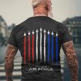 Air Force Us Veterans 4Th Of July Great Gift American Flag Meaningful Gift Men's Crewneck Short Sleeve Back Print T-shirt Gifts for Old Men