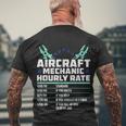 Aircraft Technician Hourly Rate Airplane Plane Mechanic Men's Crewneck Short Sleeve Back Print T-shirt Gifts for Old Men