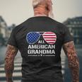 All American Grandma American Flag Patriotic V2 Men's Crewneck Short Sleeve Back Print T-shirt Gifts for Old Men