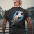 Argentina Soccer Argentinian Flag Pride Soccer Player Men's Back Print T-shirt Gifts for Old Men