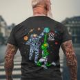 Astronaut And Alien Basketball Men's Crewneck Short Sleeve Back Print T-shirt Gifts for Old Men