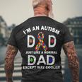 Autism Dad Just Like A Normal Dad But Way Cooler Men's Crewneck Short Sleeve Back Print T-shirt Gifts for Old Men