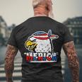 Bald Eagle Mullet American Flag Merica 4Th Of July Great Gift Men's Crewneck Short Sleeve Back Print T-shirt Gifts for Old Men