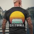 Beach Bum California Hippie Van Men's Crewneck Short Sleeve Back Print T-shirt Gifts for Old Men