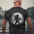 Bigfoot Night Stroll Cool Full Moon & Trees Sasquatch Men's Crewneck Short Sleeve Back Print T-shirt Gifts for Old Men