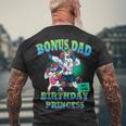 Bonus Dad Of The Birthday Princess Dabbing Unicorn Girl Men's T-shirt Back Print Gifts for Old Men