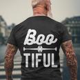 Boo Tiful Halloween Quote Men's Crewneck Short Sleeve Back Print T-shirt Gifts for Old Men