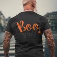 Boo Yall Funny Halloween Quote Men's Crewneck Short Sleeve Back Print T-shirt Gifts for Old Men