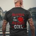 Brother Of The Birthday Girl Ladybug Bday Party Men's Crewneck Short Sleeve Back Print T-shirt Gifts for Old Men