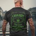 Cannabis Tshirt Men's Crewneck Short Sleeve Back Print T-shirt Gifts for Old Men
