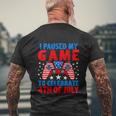 Celebrate 4Th Of July Gamer Funny Fourth Men's Crewneck Short Sleeve Back Print T-shirt Gifts for Old Men