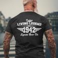 Certified Living Legend Since 1942 Legends Never Die 80Th Birthday Men's Crewneck Short Sleeve Back Print T-shirt Gifts for Old Men