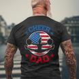 Cheer Dad Proud Fathers Day Cheerleading Girl Competition Men's Back Print T-shirt Gifts for Old Men