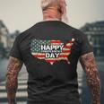 Cheerful Happy Independence Day Artwork Gift Happy 4Th Of July Gift Men's Crewneck Short Sleeve Back Print T-shirt Gifts for Old Men