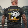 Chillin With My Creeps Men's Crewneck Short Sleeve Back Print T-shirt Gifts for Old Men