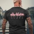 Christmas In July Beach Flamingo Christmas In July Men's Crewneck Short Sleeve Back Print T-shirt Gifts for Old Men