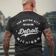 Classic Retro Vintage Detroit Michigan Motor City Tshirt Men's Crewneck Short Sleeve Back Print T-shirt Gifts for Old Men