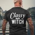 Classy Witch Halloween Quote Men's Crewneck Short Sleeve Back Print T-shirt Gifts for Old Men