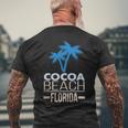 Cocoa Beach Florida Palm Tree Men's Back Print T-shirt Gifts for Old Men