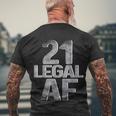 Cool 21St Birthday Gift For Him Her Legal Af 21 Years Old Tshirt Men's Crewneck Short Sleeve Back Print T-shirt Gifts for Old Men