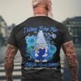 Cool I Wear Blue For Autism Awareness Accept Understand Love Flower Gnome V2 Men's Crewneck Short Sleeve Back Print T-shirt Gifts for Old Men