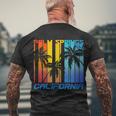 Cool Retro Palm Springs California Men's Crewneck Short Sleeve Back Print T-shirt Gifts for Old Men