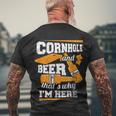 Cornhole And Beer Thats Why Im Here Funny Cornhole Men's Crewneck Short Sleeve Back Print T-shirt Gifts for Old Men