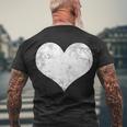 Cute Heart Valentines Day Vintage Distressed Men's Crewneck Short Sleeve Back Print T-shirt Gifts for Old Men