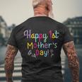 Cute Motivational First Mothers Day Colorful Typography Slogan Tshirt Men's Crewneck Short Sleeve Back Print T-shirt Gifts for Old Men