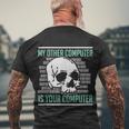 Cyber Hacker Computer Security Expert Cybersecurity V2 Men's Crewneck Short Sleeve Back Print T-shirt Gifts for Old Men