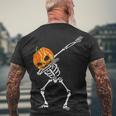 Dabbing Skeleton Pumpkin Head - Halloween Dancing Skeleton Men's T-shirt Back Print Gifts for Old Men