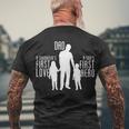 Dad A Sons First Hero Daughters First Love Men's Crewneck Short Sleeve Back Print T-shirt Gifts for Old Men