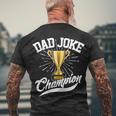 Dad Joke World Champion Men's Crewneck Short Sleeve Back Print T-shirt Gifts for Old Men