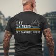 Day Drinking My Favorite Hobby Tshirt Men's Crewneck Short Sleeve Back Print T-shirt Gifts for Old Men