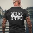 Defund The Media Tshirt Men's Crewneck Short Sleeve Back Print T-shirt Gifts for Old Men