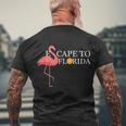 Desantis Escape To Florida Flamingo Orange Cute Gift Men's Crewneck Short Sleeve Back Print T-shirt Gifts for Old Men