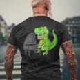 Dinosaur Piano Men's Crewneck Short Sleeve Back Print T-shirt Gifts for Old Men