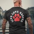 Dog Rescue Adopt Dog Paw Print Men's Back Print T-shirt Gifts for Old Men