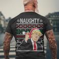 Donald Trump Naughty Ugly Christmas Men's Crewneck Short Sleeve Back Print T-shirt Gifts for Old Men