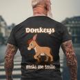 Donkeys Smile Cute Mule Cute Gift Men's Crewneck Short Sleeve Back Print T-shirt Gifts for Old Men