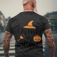 Drink Up Witches Witch Hat Pumpkin Halloween Quote Men's Crewneck Short Sleeve Back Print T-shirt Gifts for Old Men