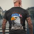 Eagle Mullet 4Th Of July Cool Gift Usa American Flag Merica Gift Men's Crewneck Short Sleeve Back Print T-shirt Gifts for Old Men